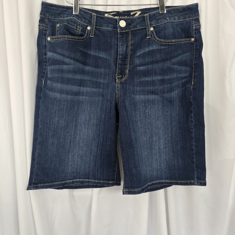 Seven7 Blue Women's Denim Bermuda Shorts Size 16
